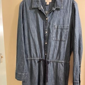 Bass button front denim dress